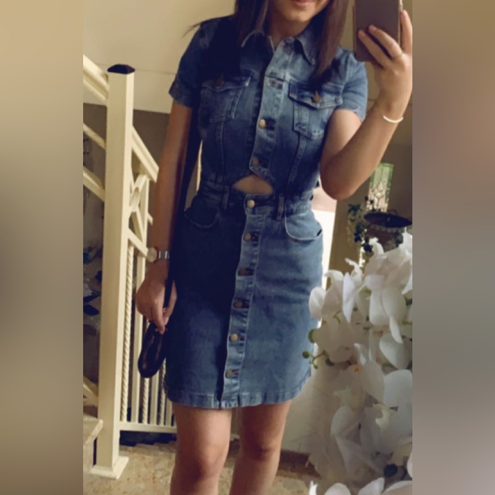 Kookai Denim Button Dress - Picture 1 of 5